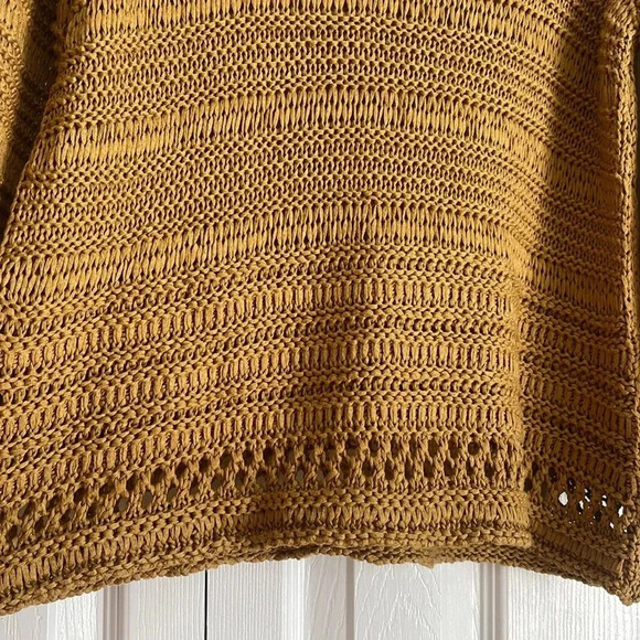 Moth by Anthropology knitted lightweight sweater tan beige color - Picture 5 of 9